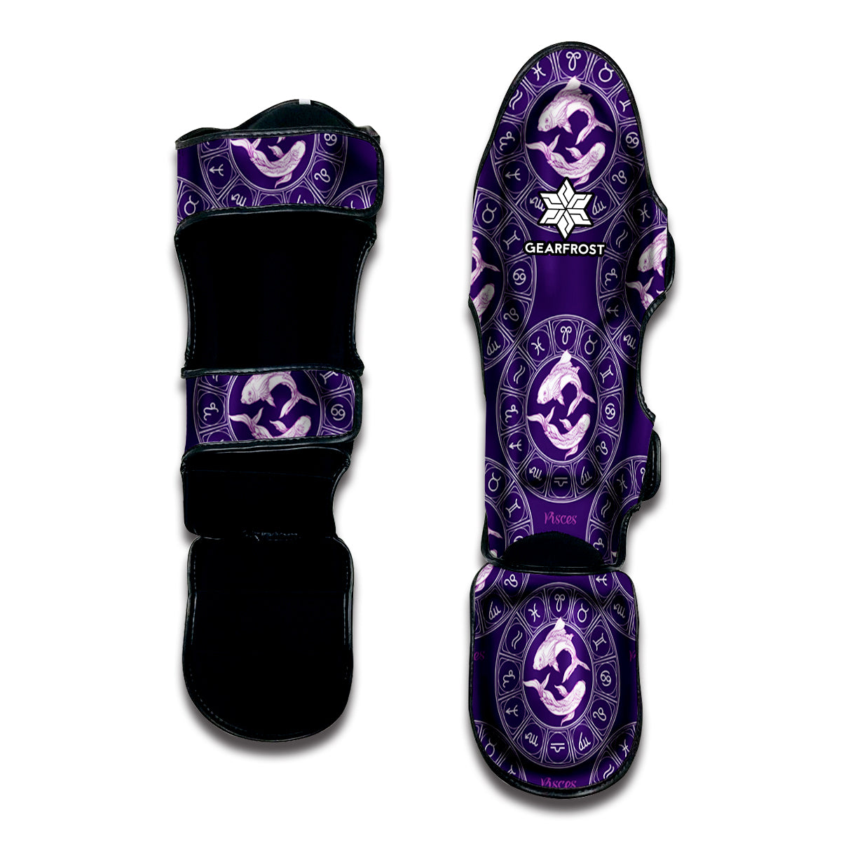 Purple Pisces Zodiac Pattern Print Muay Thai Shin Guard