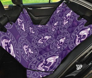 Purple Pisces Zodiac Pattern Print Pet Car Back Seat Cover