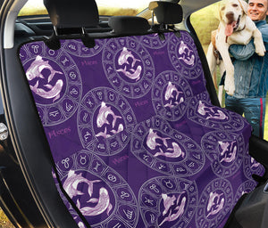 Purple Pisces Zodiac Pattern Print Pet Car Back Seat Cover