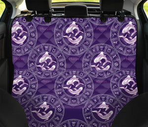 Purple Pisces Zodiac Pattern Print Pet Car Back Seat Cover