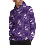 Purple Pisces Zodiac Pattern Print Pullover Hoodie