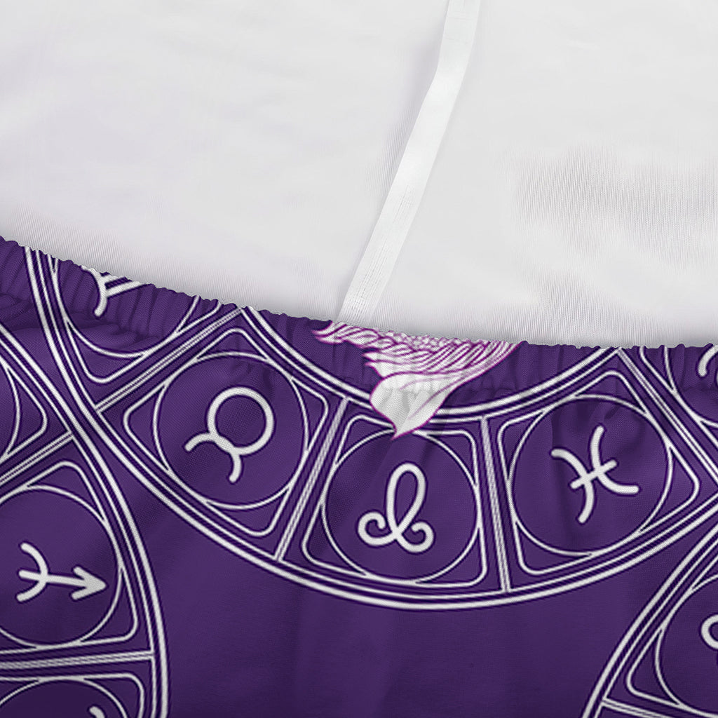 Purple Pisces Zodiac Pattern Print Sofa Cover