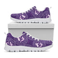 Purple Pisces Zodiac Pattern Print White Running Shoes