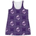 Purple Pisces Zodiac Pattern Print Women's Racerback Tank Top