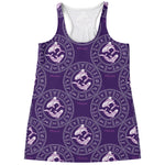 Purple Pisces Zodiac Pattern Print Women's Racerback Tank Top