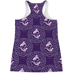 Purple Pisces Zodiac Pattern Print Women's Racerback Tank Top