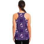 Purple Pisces Zodiac Pattern Print Women's Racerback Tank Top