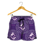 Purple Pisces Zodiac Pattern Print Women's Shorts