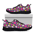 Purple Pitaya Pattern Print Black Running Shoes