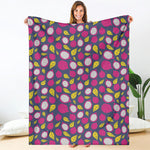 Purple Pitaya Pattern Print Blanket
