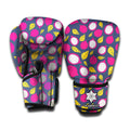 Purple Pitaya Pattern Print Boxing Gloves