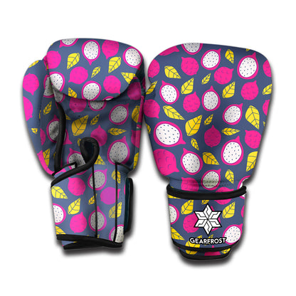 Purple Pitaya Pattern Print Boxing Gloves
