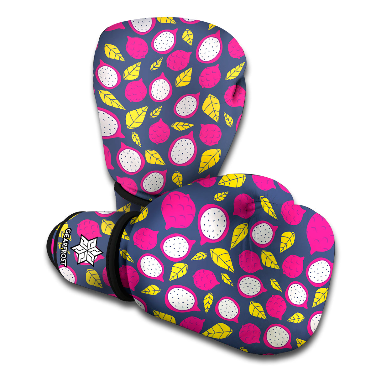 Purple Pitaya Pattern Print Boxing Gloves