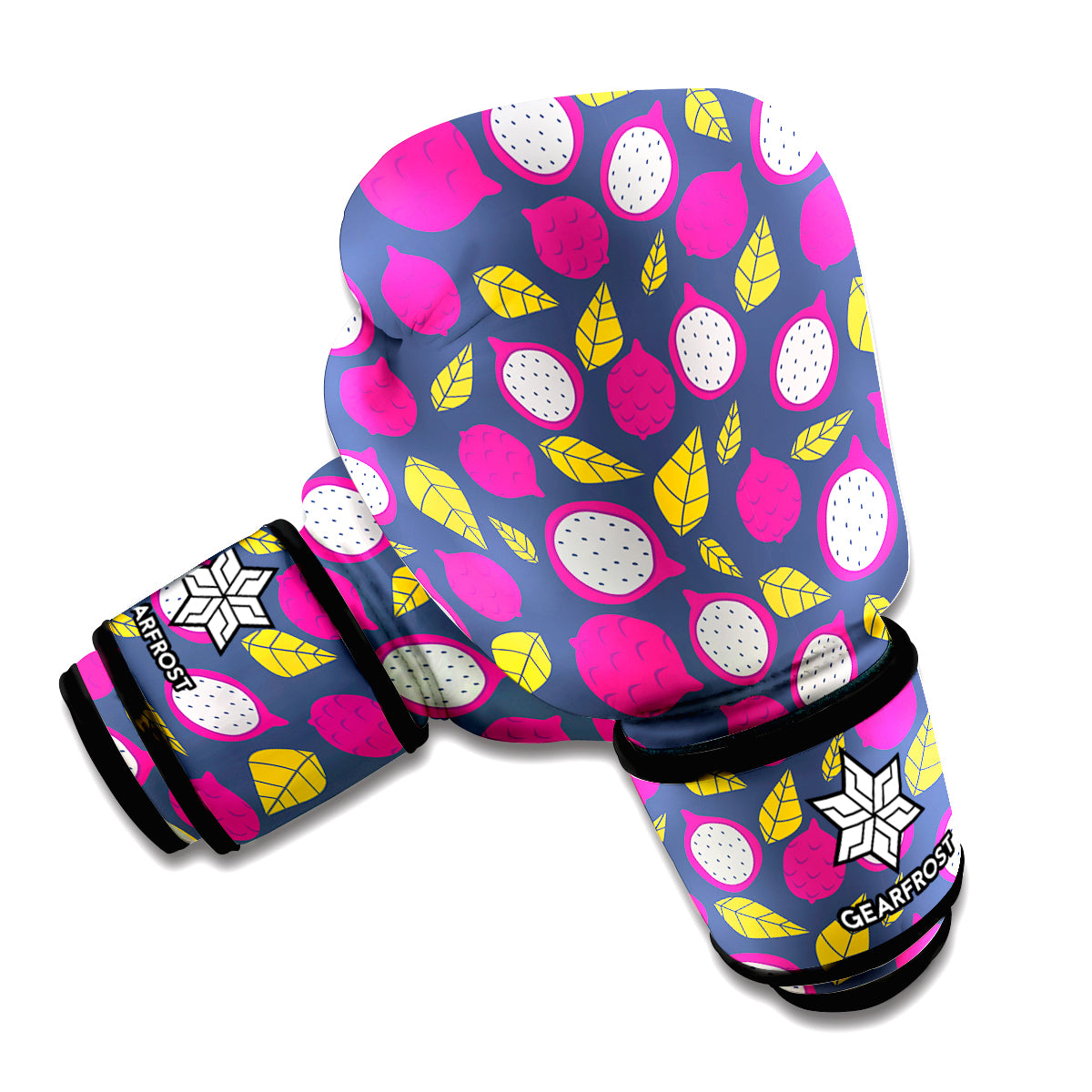 Purple Pitaya Pattern Print Boxing Gloves