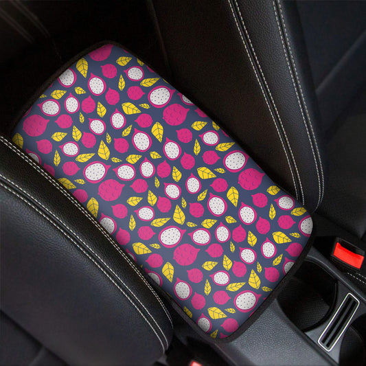 Purple Pitaya Pattern Print Car Center Console Cover