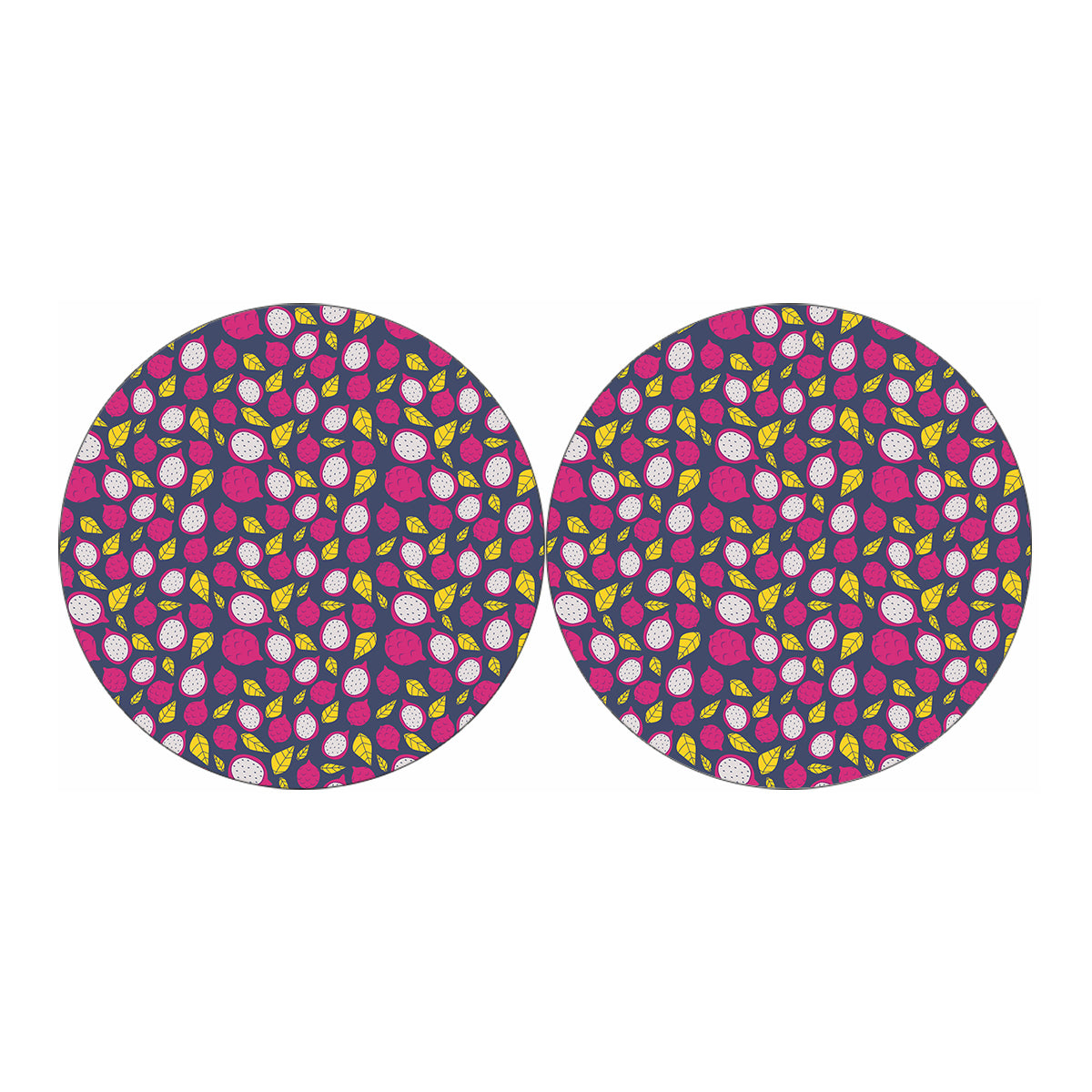 Purple Pitaya Pattern Print Car Coasters