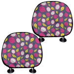 Purple Pitaya Pattern Print Car Headrest Covers