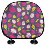 Purple Pitaya Pattern Print Car Headrest Covers