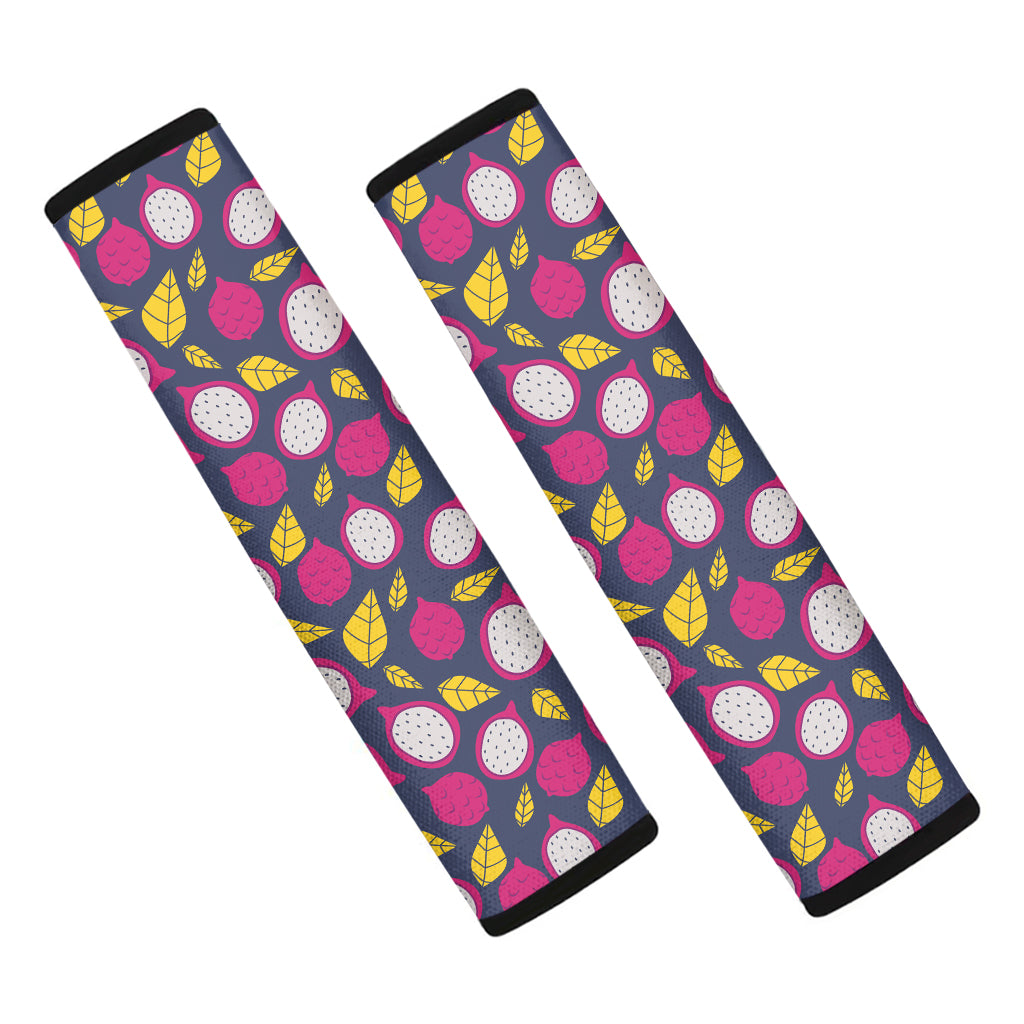 Purple Pitaya Pattern Print Car Seat Belt Covers