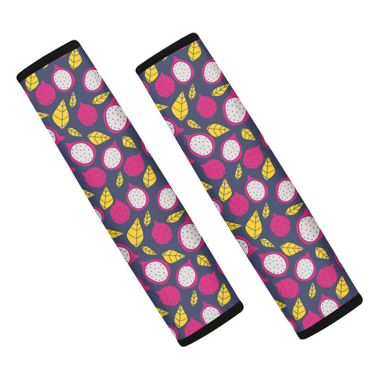Purple Pitaya Pattern Print Car Seat Belt Covers