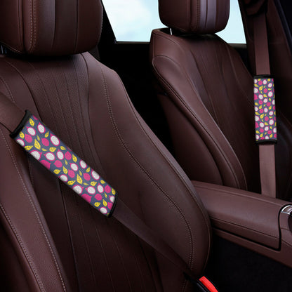 Purple Pitaya Pattern Print Car Seat Belt Covers