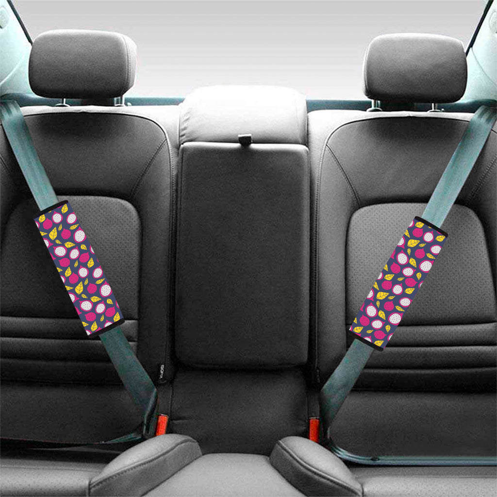 Purple Pitaya Pattern Print Car Seat Belt Covers