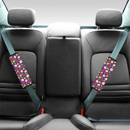 Purple Pitaya Pattern Print Car Seat Belt Covers