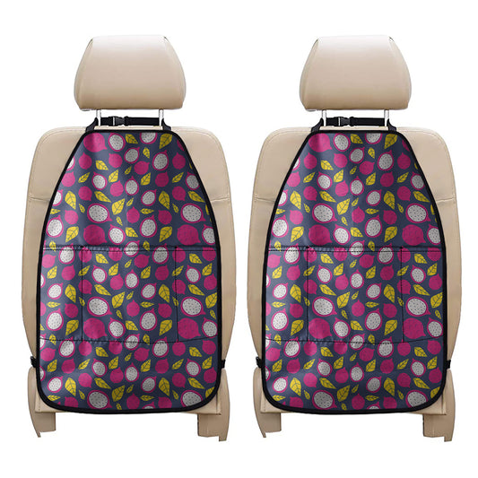 Purple Pitaya Pattern Print Car Seat Organizers