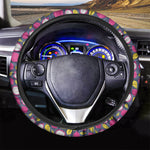 Purple Pitaya Pattern Print Car Steering Wheel Cover