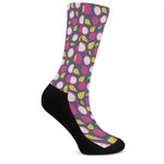 Purple Pitaya Pattern Print Crew Socks