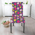 Purple Pitaya Pattern Print Dining Chair Slipcover