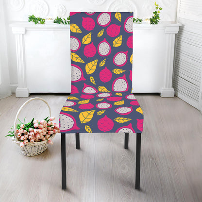 Purple Pitaya Pattern Print Dining Chair Slipcover