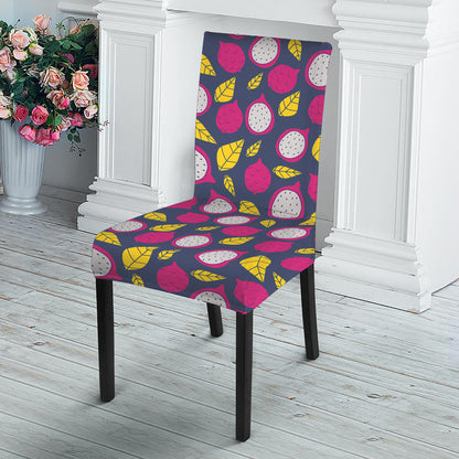 Purple Pitaya Pattern Print Dining Chair Slipcover