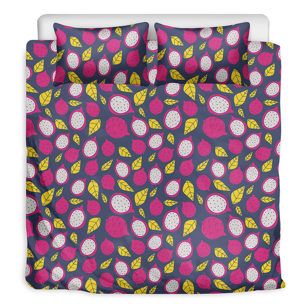 Purple Pitaya Pattern Print Duvet Cover Bedding Set