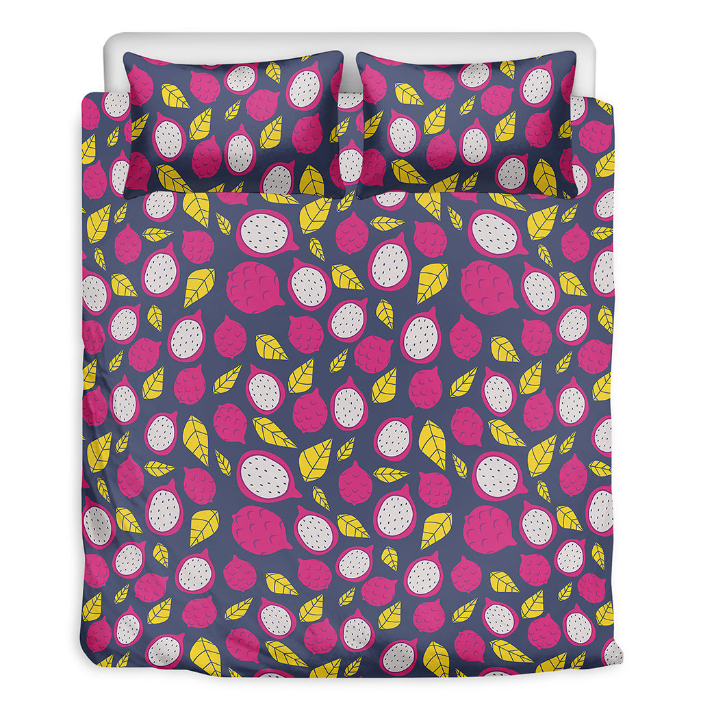 Purple Pitaya Pattern Print Duvet Cover Bedding Set