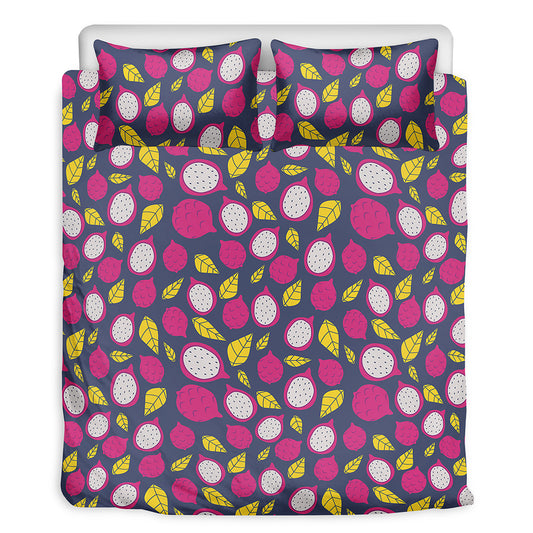 Purple Pitaya Pattern Print Duvet Cover Bedding Set