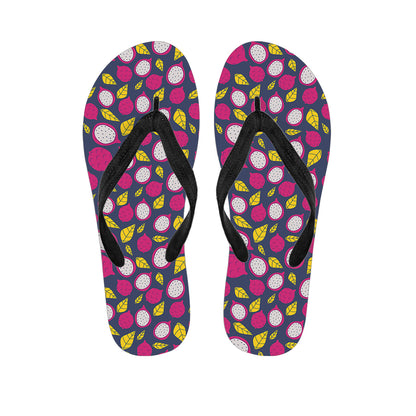 Purple Pitaya Pattern Print Flip Flops
