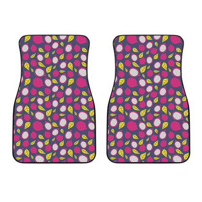 Purple Pitaya Pattern Print Front Car Floor Mats