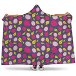 Purple Pitaya Pattern Print Hooded Blanket