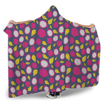 Purple Pitaya Pattern Print Hooded Blanket