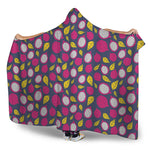 Purple Pitaya Pattern Print Hooded Blanket