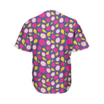Purple Pitaya Pattern Print Men's Baseball Jersey