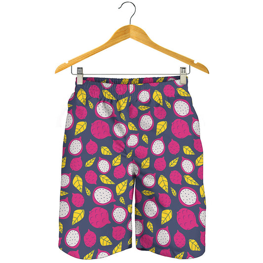 Purple Pitaya Pattern Print Men's Shorts