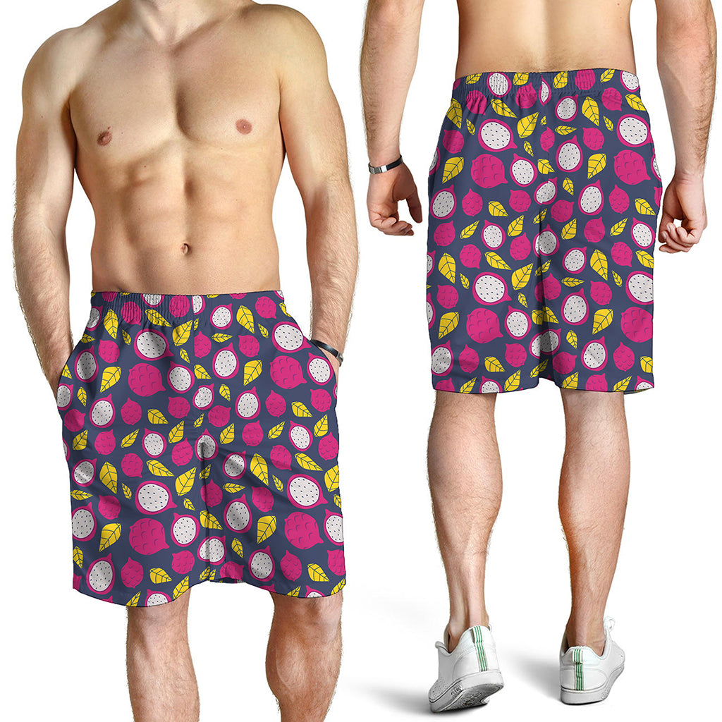 Purple Pitaya Pattern Print Men's Shorts
