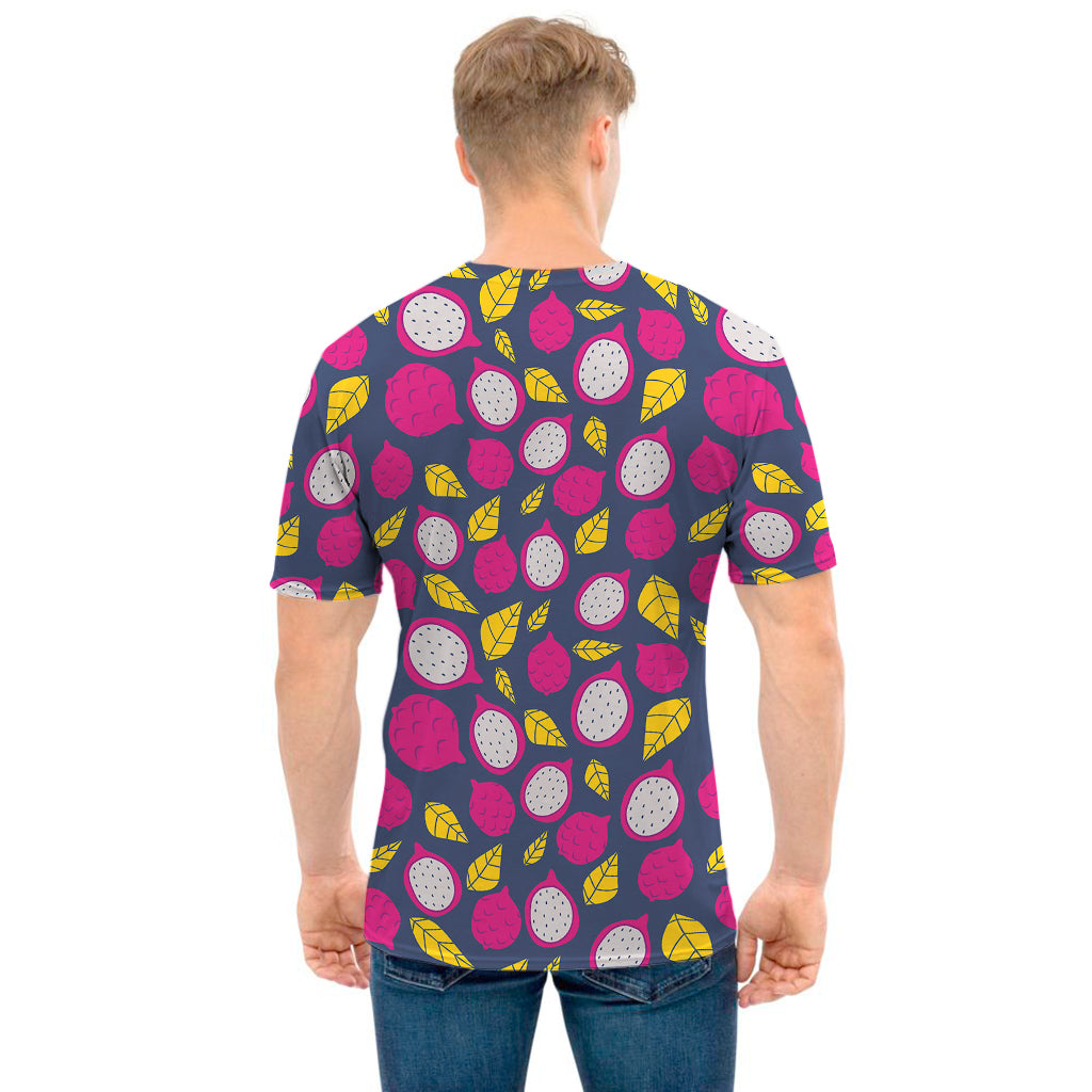 Purple Pitaya Pattern Print Men's T-Shirt