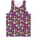 Purple Pitaya Pattern Print Men's Tank Top
