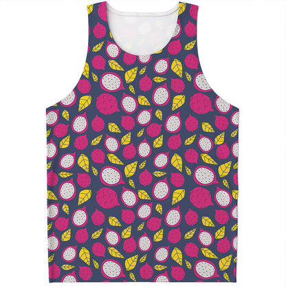 Purple Pitaya Pattern Print Men's Tank Top
