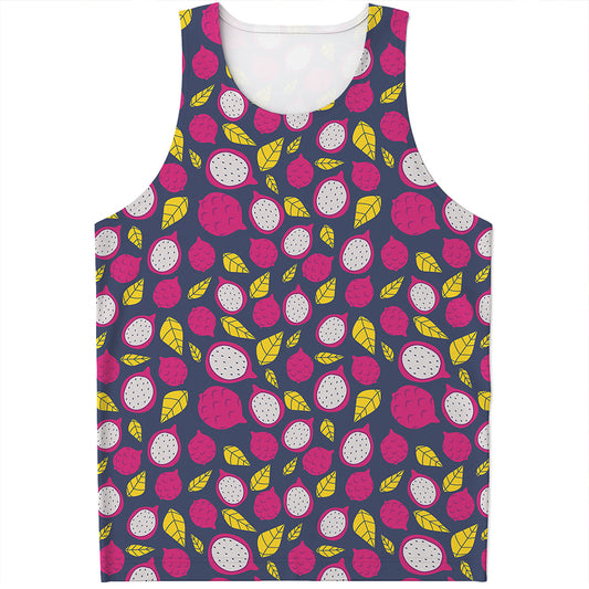 Purple Pitaya Pattern Print Men's Tank Top