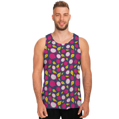 Purple Pitaya Pattern Print Men's Tank Top
