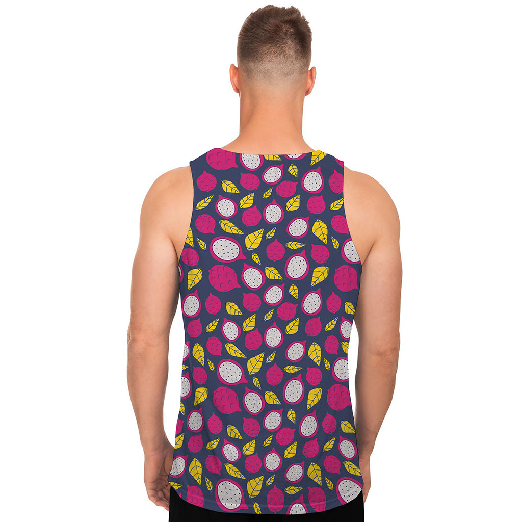 Purple Pitaya Pattern Print Men's Tank Top